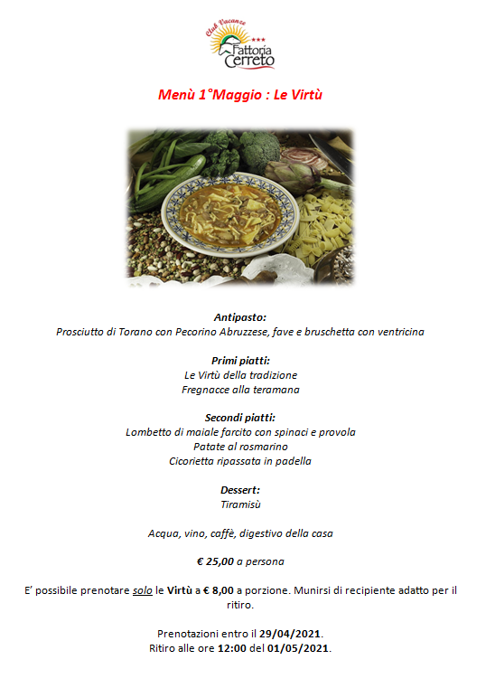 PRANZO DEL 1°MAGGIO
